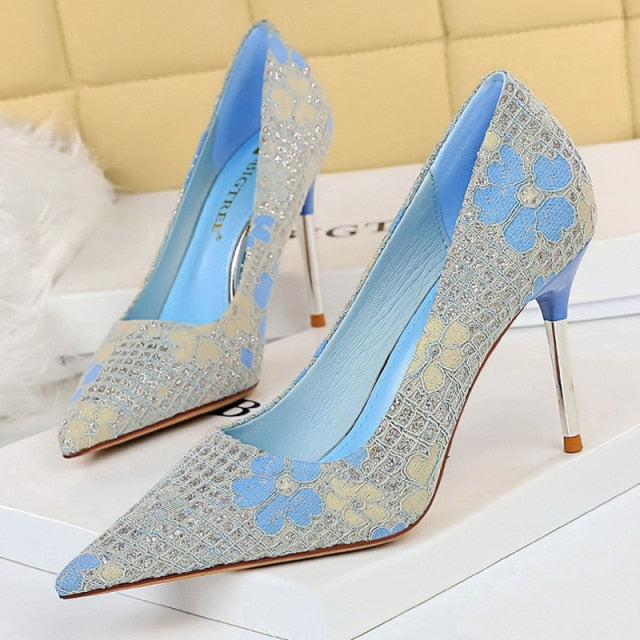 Fashion Women Pumps Sequin Cloth Pumps Women Shoes