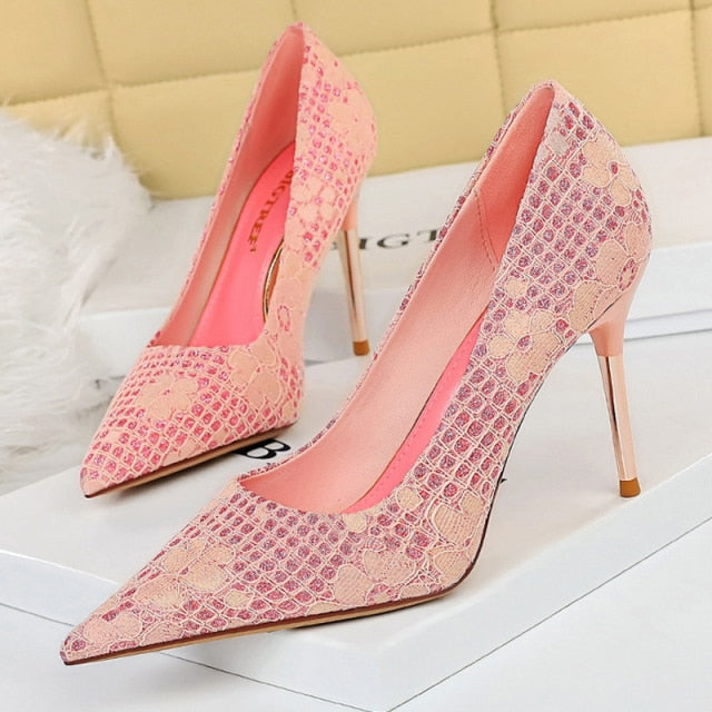 Fashion Women Pumps Sequin Cloth Pumps Women Shoes