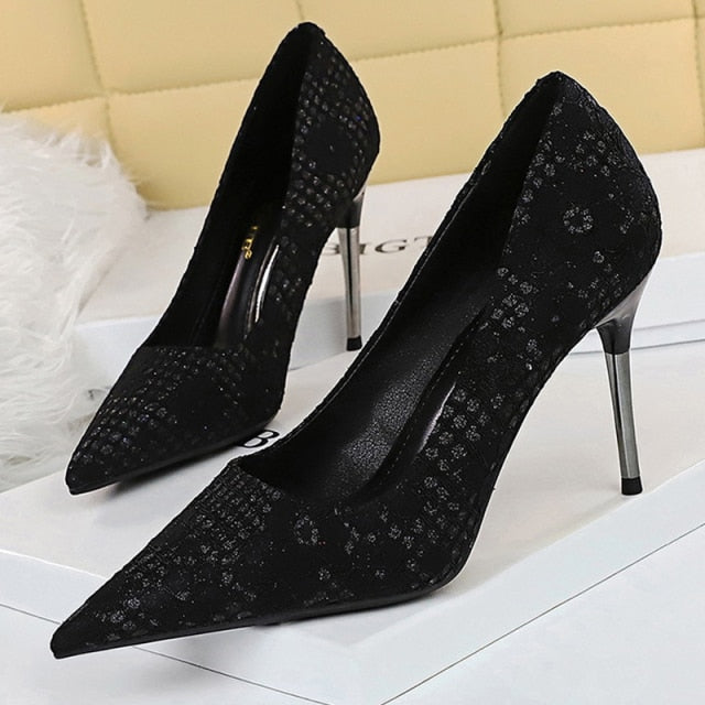 Fashion Women Pumps Sequin Cloth Pumps Women Shoes