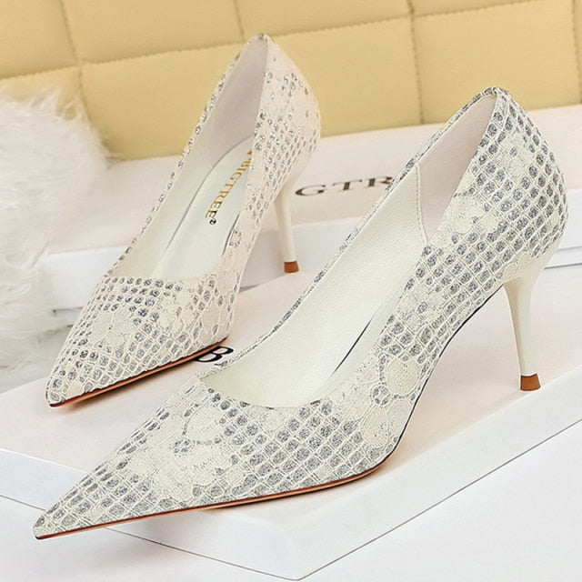 Fashion Women Pumps Sequin Cloth Pumps Women Shoes