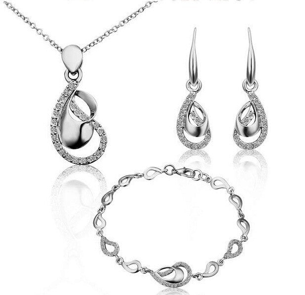 gold-color Necklace Bracelet Earring Ring Fashion Jewelry Set