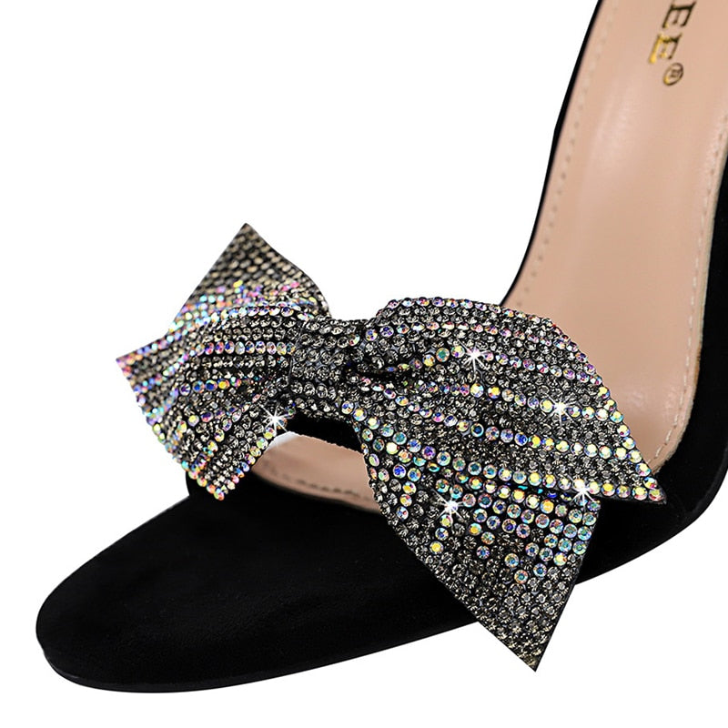 Rhinestone Bow Women Sandals Open Toe Sandals