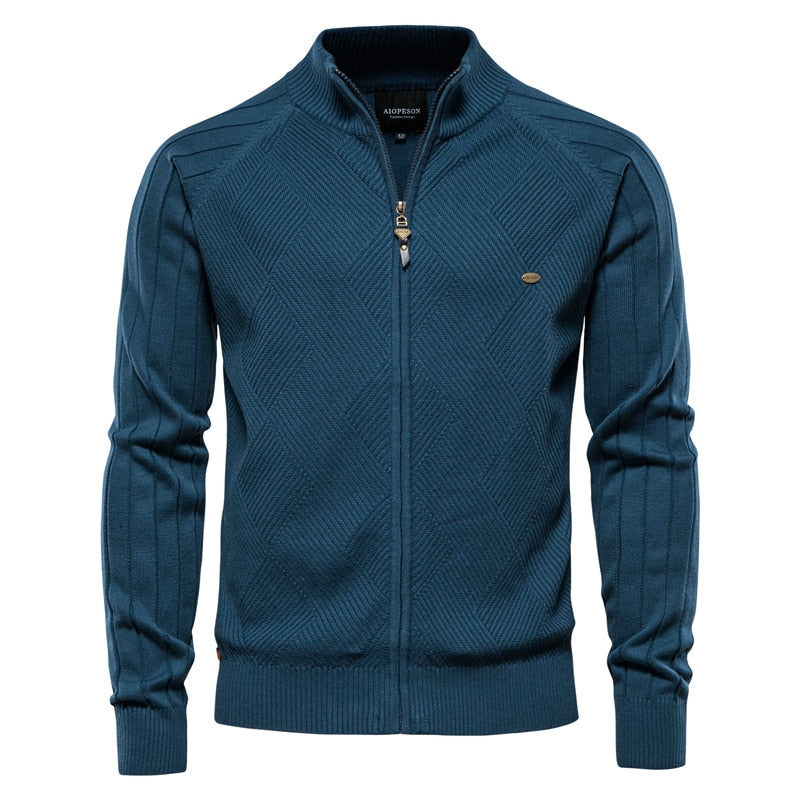 Cardigan Men Casual Quality Zipper Cotton Winter Mens Sweaters