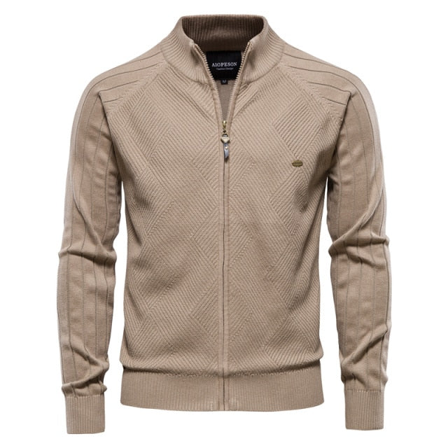 Cardigan Men Casual Quality Zipper Cotton Winter Mens Sweaters