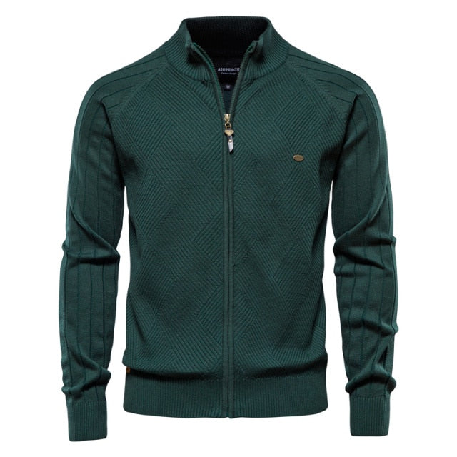 Cardigan Men Casual Quality Zipper Cotton Winter Mens Sweaters