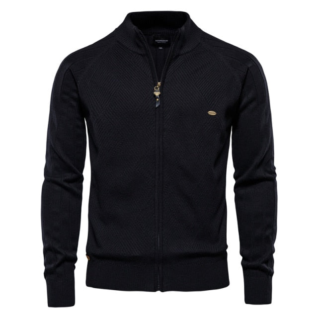 Cardigan Men Casual Quality Zipper Cotton Winter Mens Sweaters