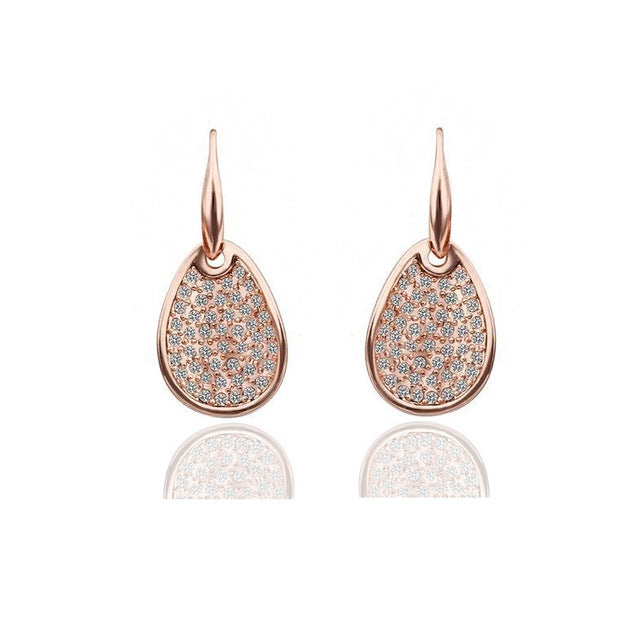 Crystal gold-color Noble Elegance Jewelry Necklace Earring ring Set
