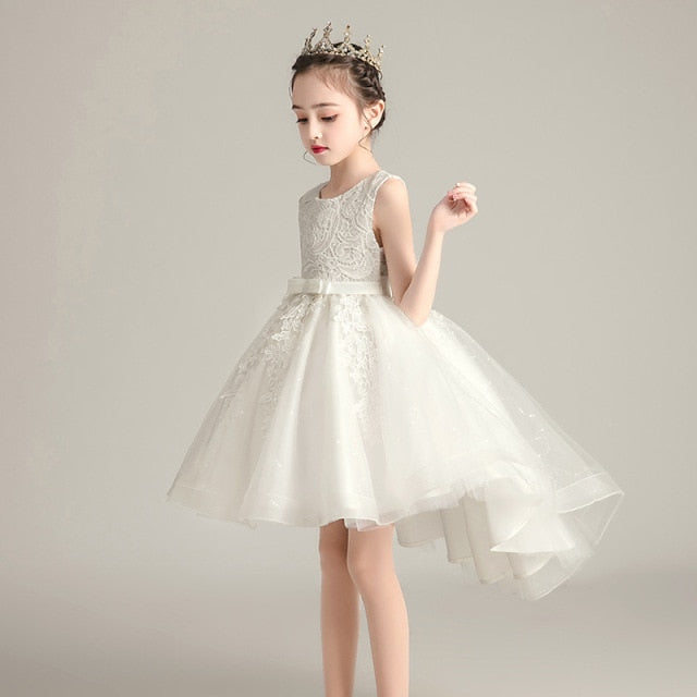 Girl Dress Kids Formal Wear Wedding Party Dress With Bow