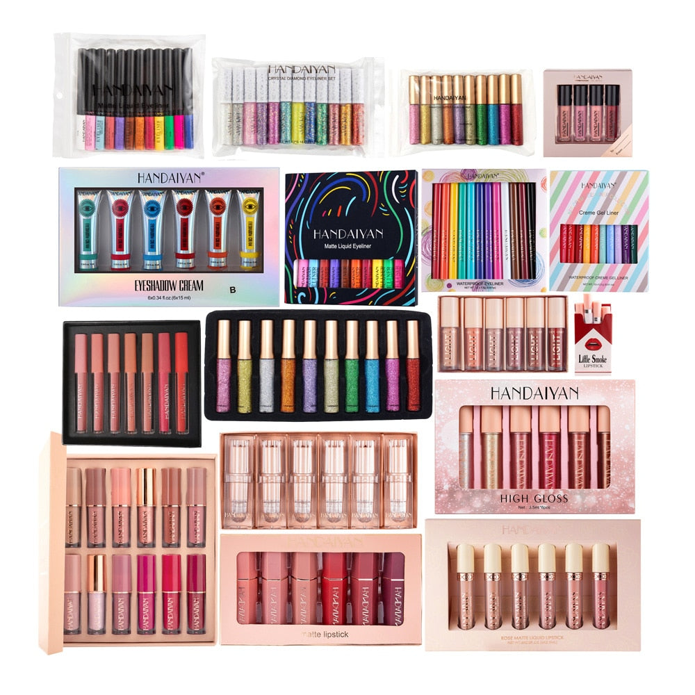 Makeup Set Series Eyeshadow Cream Matte Glitter Eyeliner Lip Gloss Liquid Lipstick