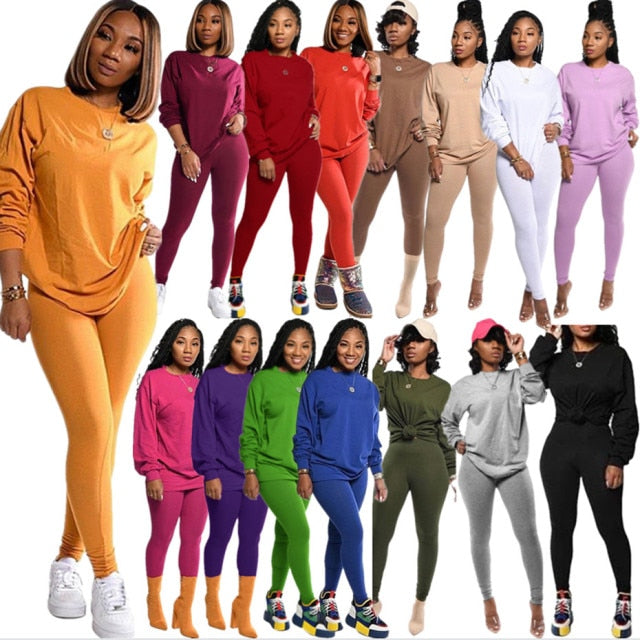 10pcs Women Two Piece Set Long Sleeve Outfits