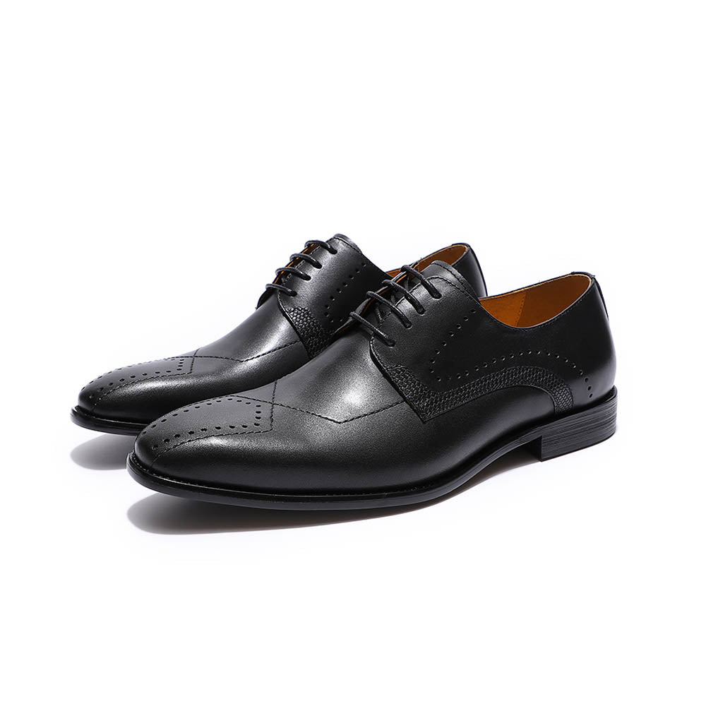 High Quality Handmade Derby Dress Shoes Men Genuine Cow Leather Shoes