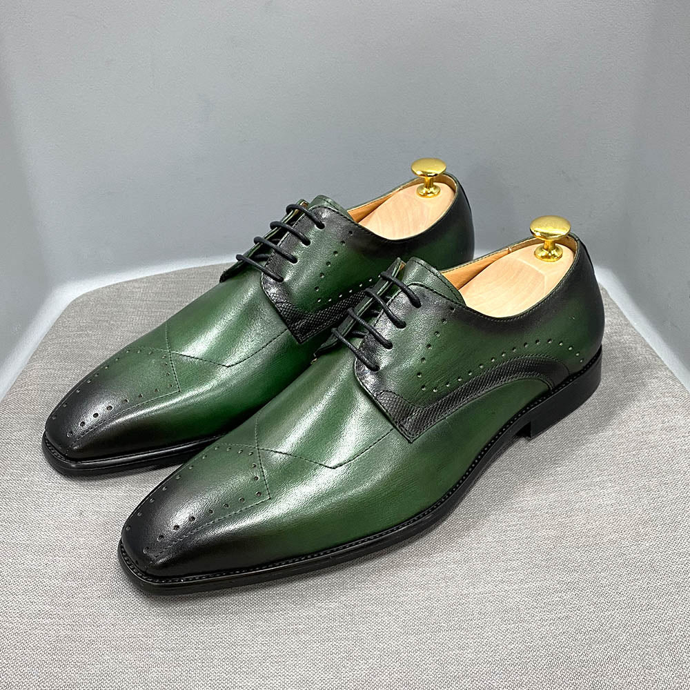 High Quality Handmade Derby Dress Shoes Men Genuine Cow Leather Shoes