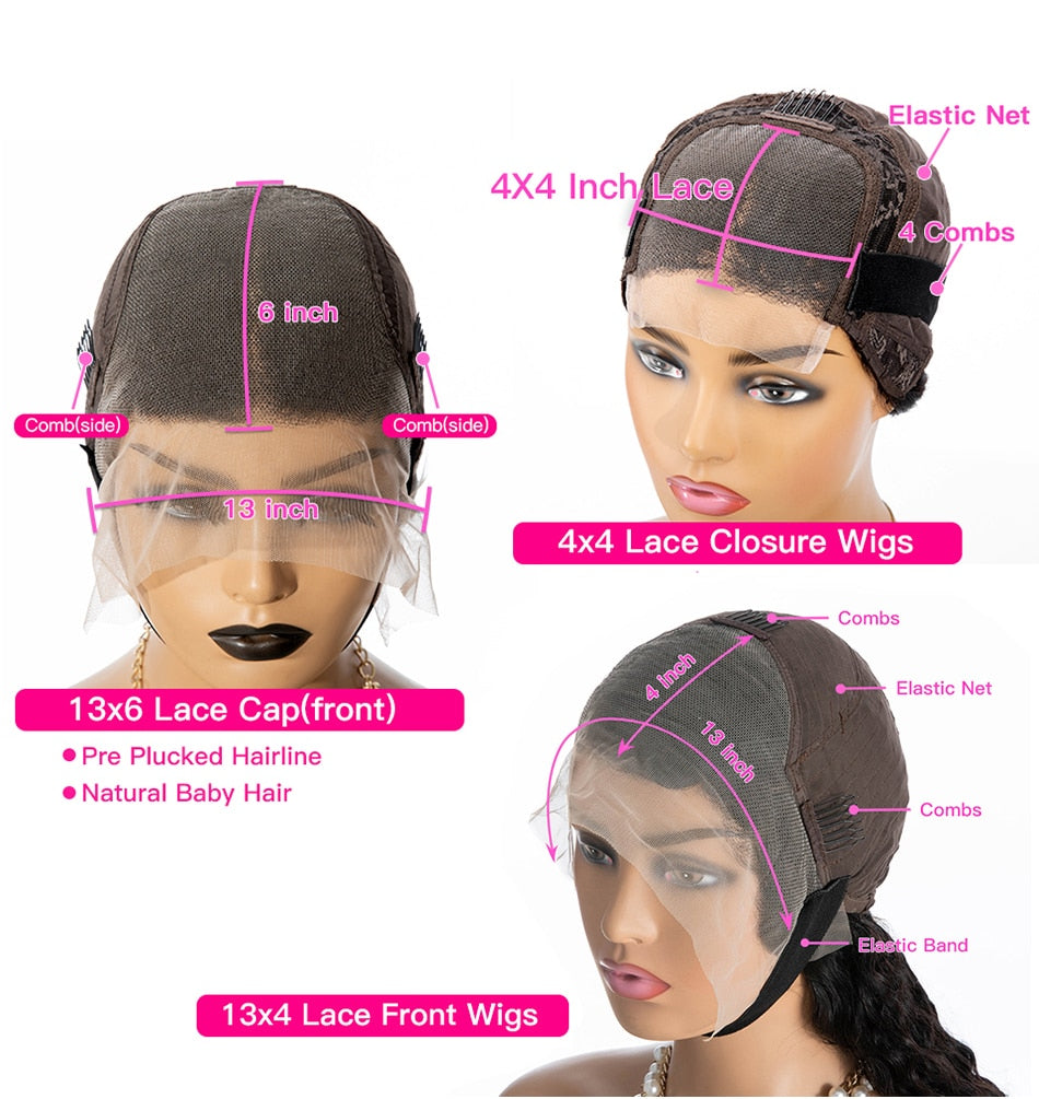 Jerry Curly 13x6 Lace Front Wig Short Bob Frontal Human Hair Wigs Deep Wave Brazilian Remy Pre Plucked 180% Density