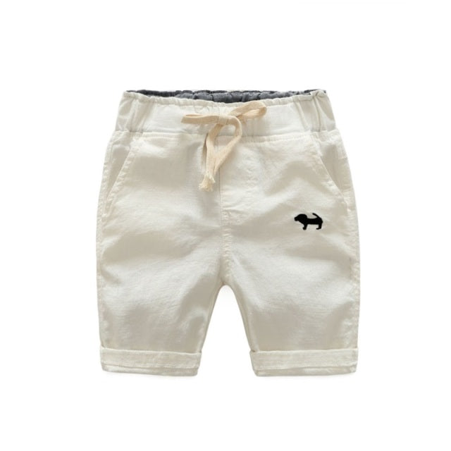 Children Cotton Elastic Waist Pants Toddler Kids Knee Length Pants