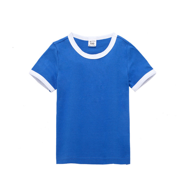 Cotton Casual Tshirt Kids Fashion Spell Color Tops Children Clothes