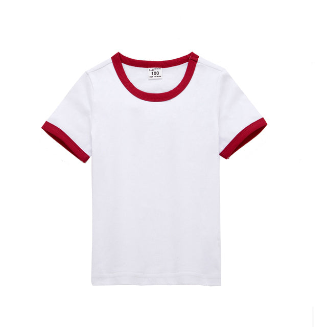 Cotton Casual Tshirt Kids Fashion Spell Color Tops Children Clothes
