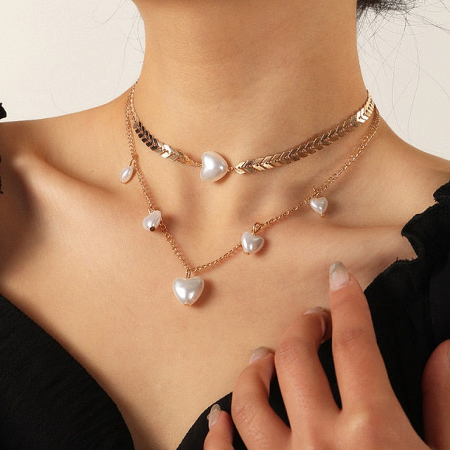 Women Layered Charm Necklaces Jewelry