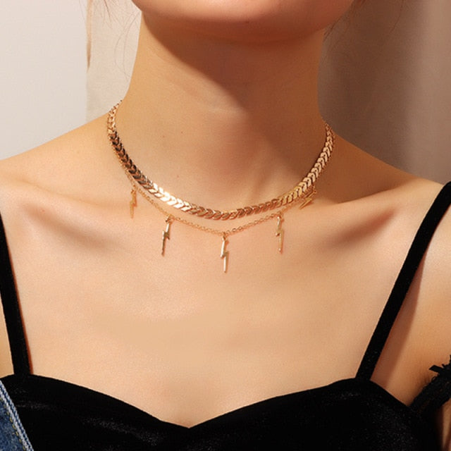 Women Layered Charm Necklaces Jewelry