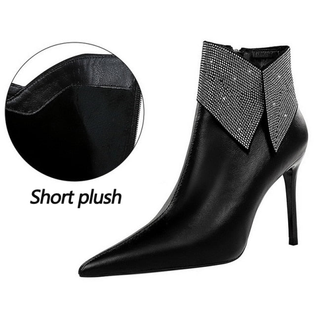 Women Ankle Boots Pointed Toe High-heel Boots
