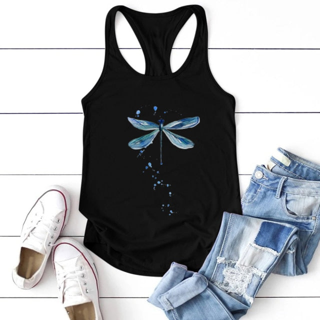 Women Tank Tops Summer O-neck Sleeveless Casual Tee Shirt