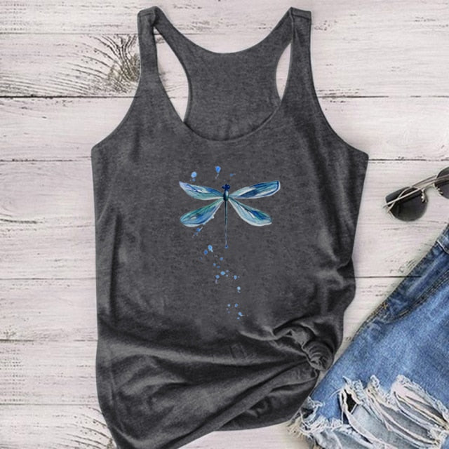 Women Tank Tops Summer O-neck Sleeveless Casual Tee Shirt