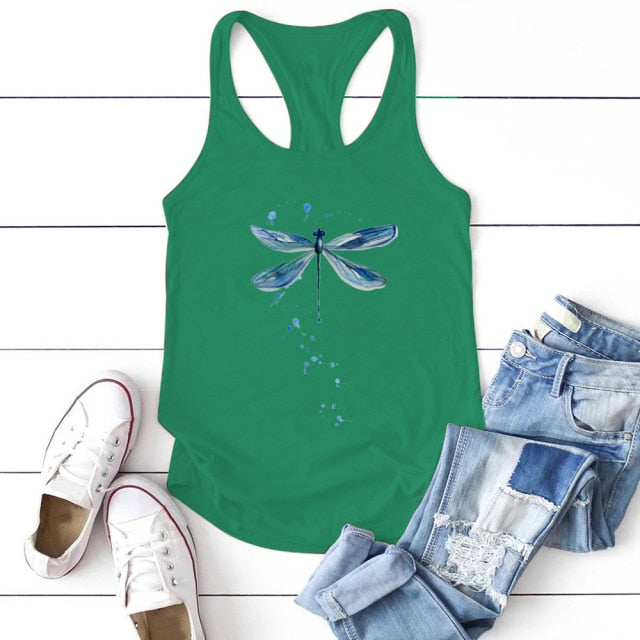 Women Tank Tops Summer O-neck Sleeveless Casual Tee Shirt