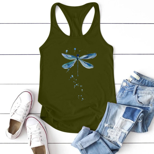 Women Tank Tops Summer O-neck Sleeveless Casual Tee Shirt