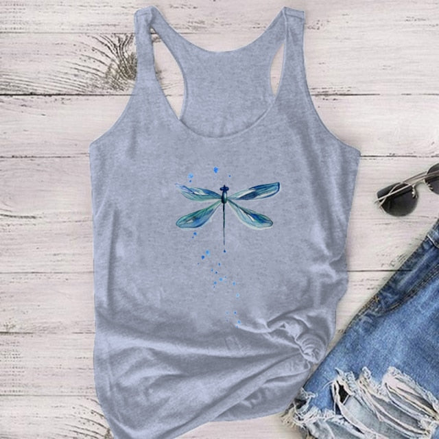 Women Tank Tops Summer O-neck Sleeveless Casual Tee Shirt