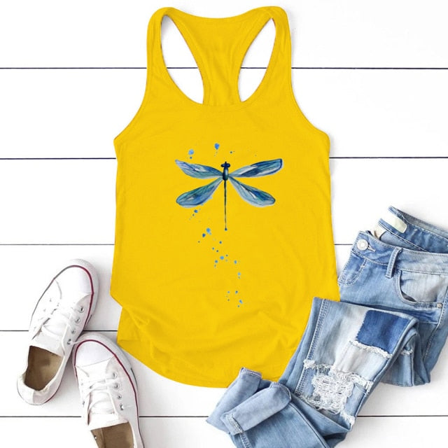 Women Tank Tops Summer O-neck Sleeveless Casual Tee Shirt