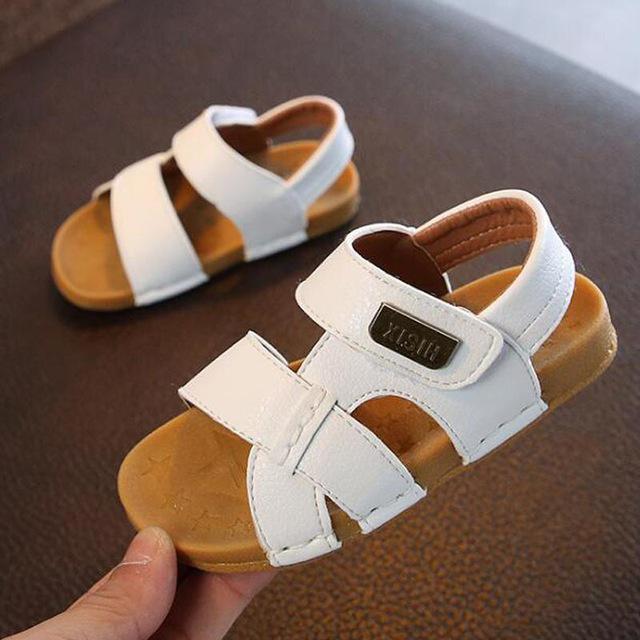Kids Toddler Soft Anti-slip Beach Sandals Baby PU Leather Casual Flat Sandals