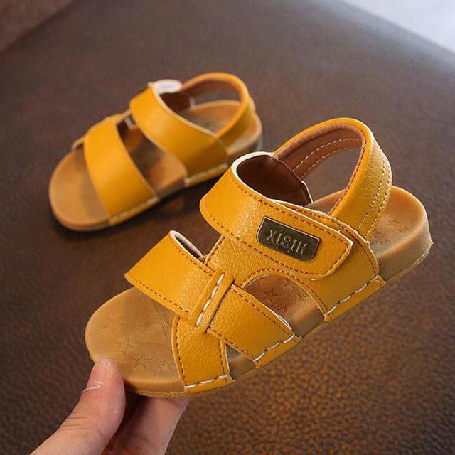 Kids Toddler Soft Anti-slip Beach Sandals Baby PU Leather Casual Flat Sandals