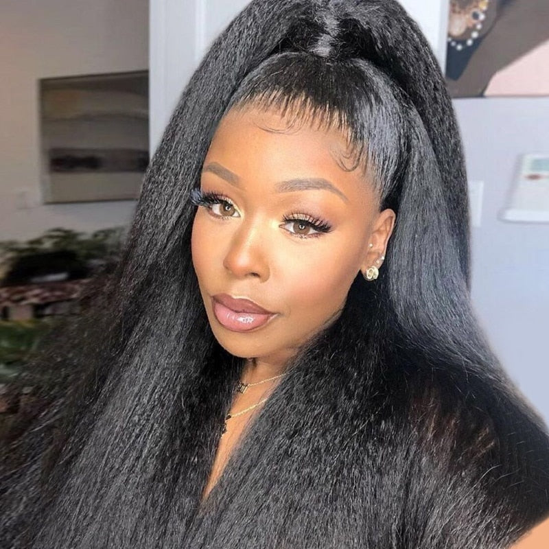 Lace Wigs Kinky Straight Lace Front Wig Brazilian Remy Hair