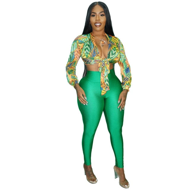 10sets Wholesale Items Two-piece Set Printed Women Pencil Pants