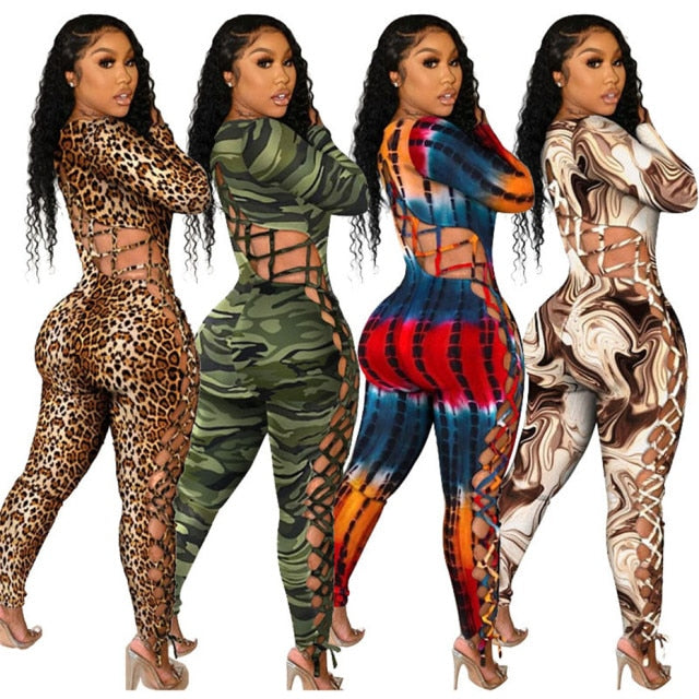 10pcs Sexy Women Jumpsuits Leopard