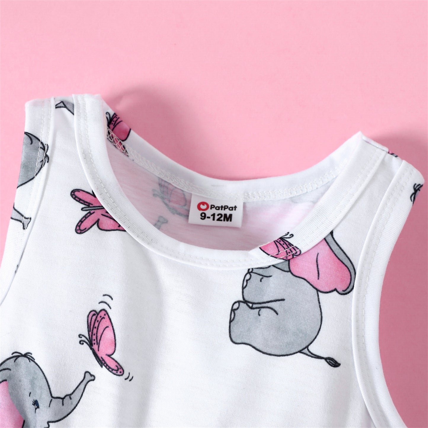 2pcs Baby Girl Pink Long-sleeve Dress Set