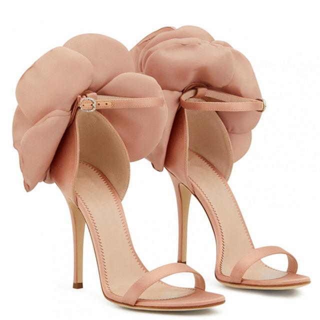 Women High Heels Shoes Silks Satins Party Buckle Shoes