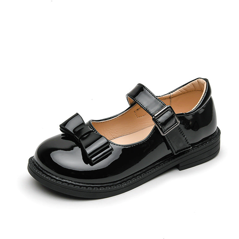 Leather Shoes Bowtie Princess Dress Shoes