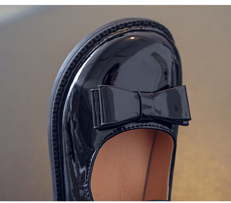 Leather Shoes Bowtie Princess Dress Shoes