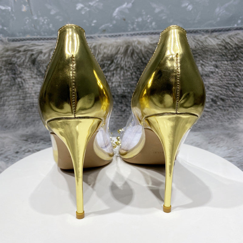 Transparent Pointy Toe High Heel Shoes