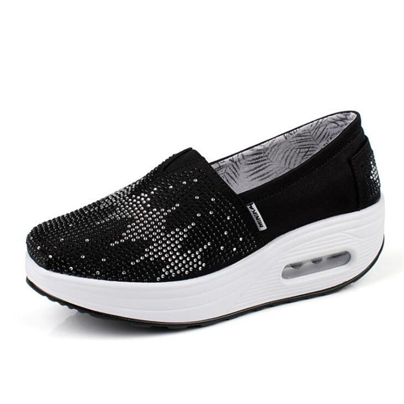 Women Toning Shoes Sport Black Gold Outdoor Shoes