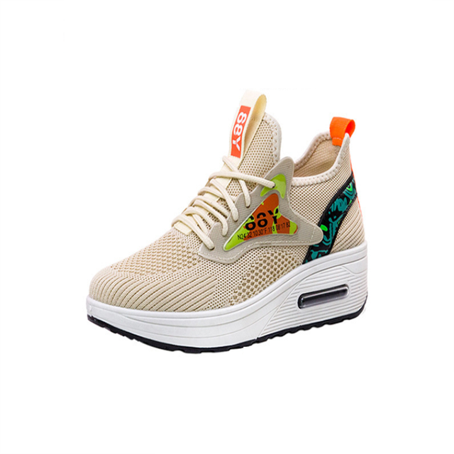 Ladies Platform Toning Shoes Jumping Shoes Wedge Sneakers Rocking Shoes