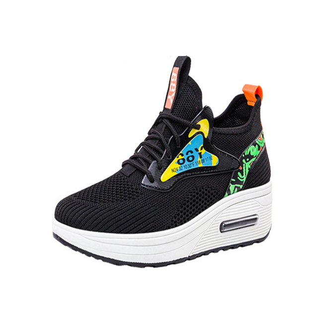 Ladies Platform Toning Shoes Jumping Shoes Wedge Sneakers Rocking Shoes