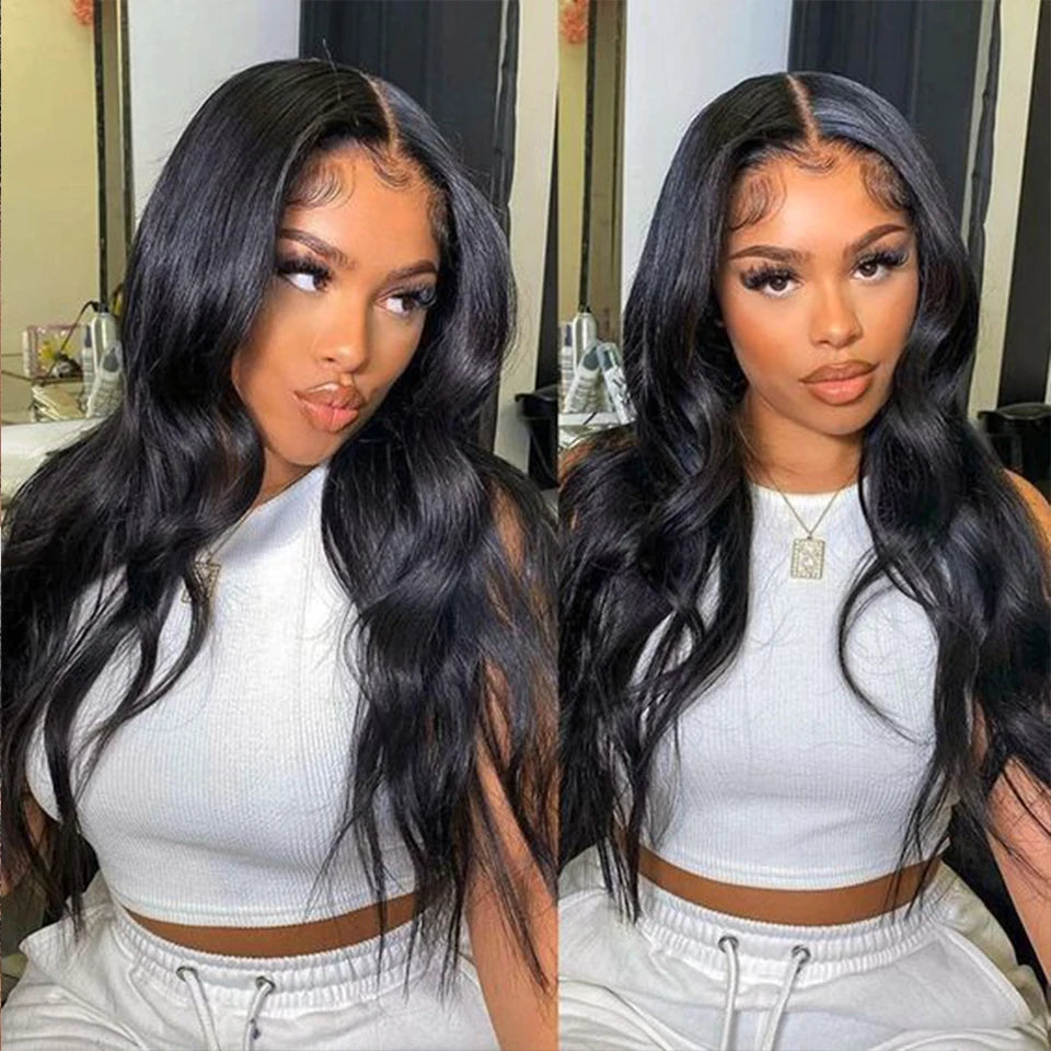 Body Wave Lace Frontal Wig Glueless Pre-plucked Lace Wigs Transparent Lace Front