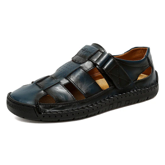 Men's Leather Sandals Outdoor Flat Shoes Walking Sandals