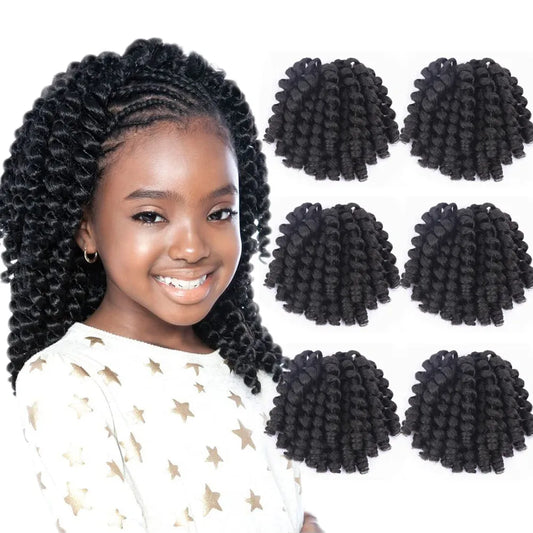 Synthetic Ombre Jumpy Wand Curl Crochet Braids Jamaican Bounce For Africa Braiding Hair Extensions Pre-Twisted