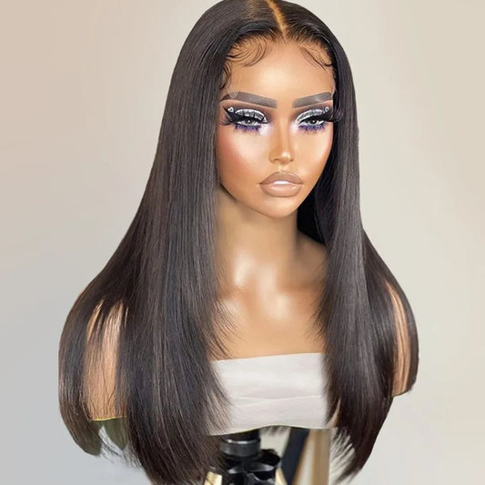 Long Straight Lace Front Human Hair Wigs Glueless Transparent Lace Wigs Pre Plucked Straight Brazilian Lace Wig