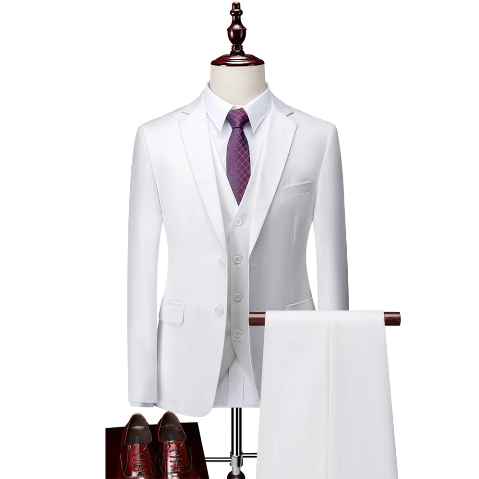 Mens Business Formal Suit Three-piece Set