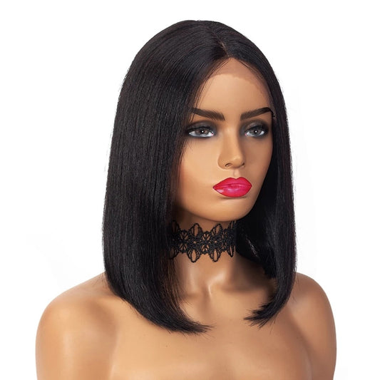 Straight Lace Part Wigs Middle Part Short Bob Wigs