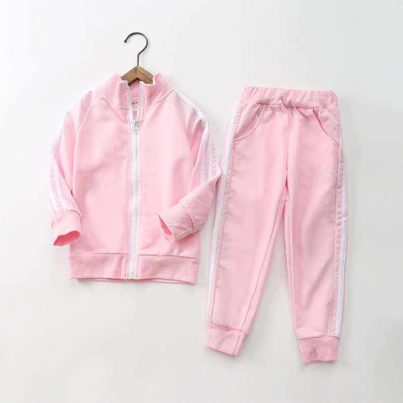 Boy & Girls Leisure Pull Clause Cardigan Zipper Two-Piece Suit