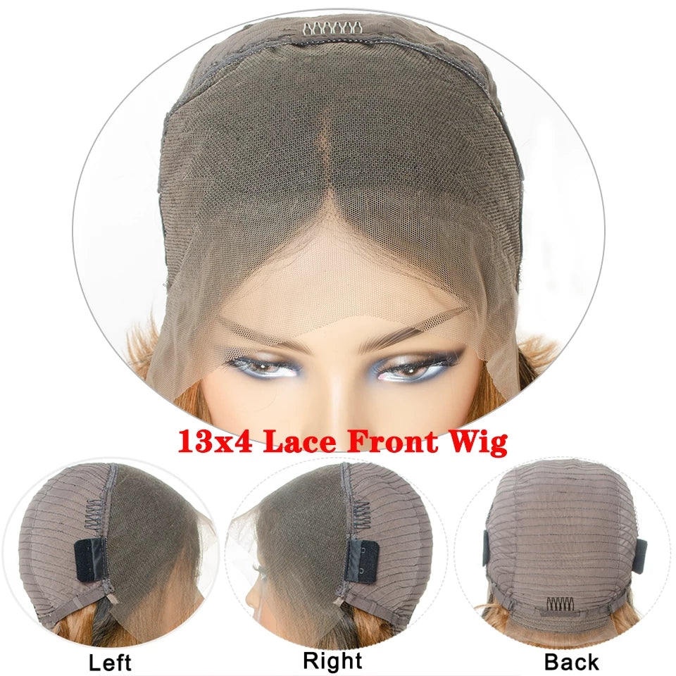 13x4 Lace Front Short Bob Wig Pixie Cut Wigs Brazilian Straight Human Hair Wigs